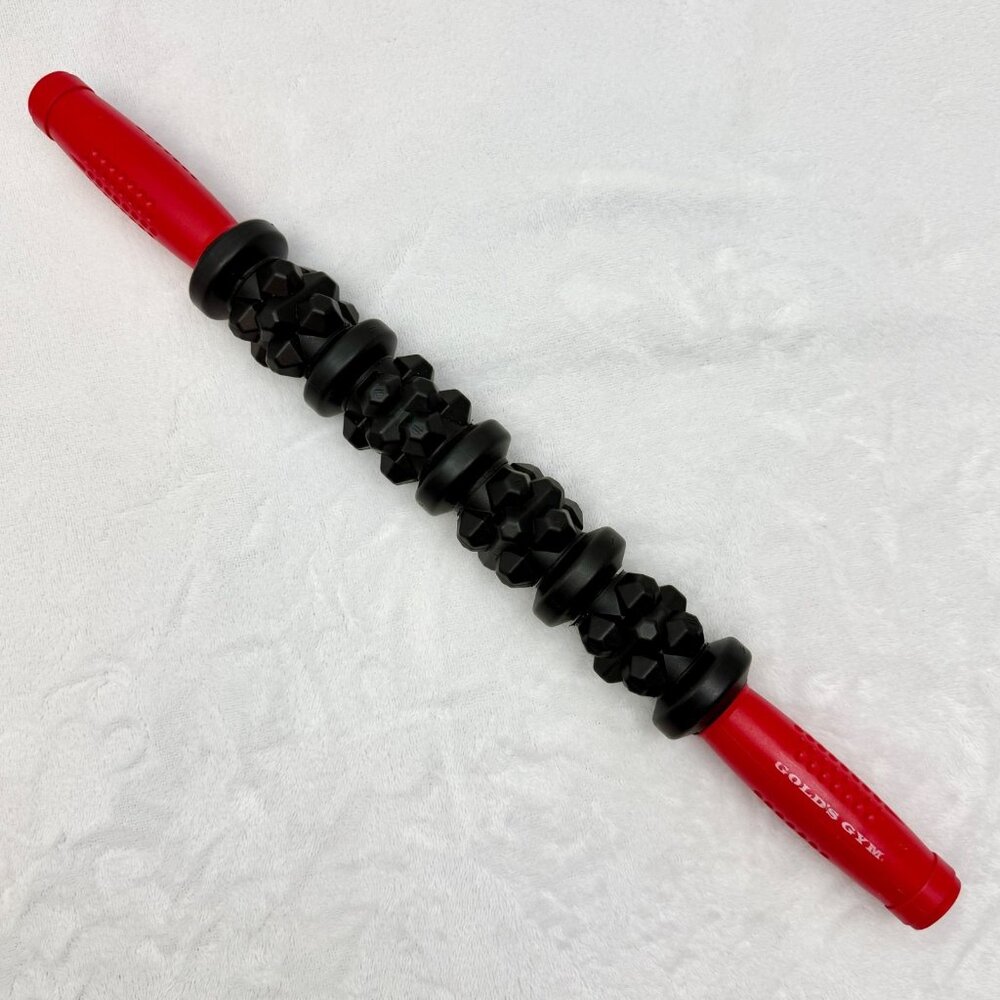 Golds Gym 18" Handheld Muscle Massager Bar Plastic Black Red